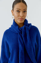 Royal Blue Knitted Triangle Scarf