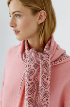 Rose Elegance Paisley Print Knitted Triangle Scarf