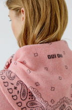 Rose Elegance Paisley Print Knitted Triangle Scarf