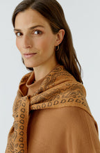 Light Rosewood Paisley Print Knitted Triangle Scarf