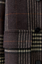 Dark Brown Checked Double Breasted Oversized Coat