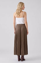 Dark Brown Moleskin Pleated Skirt