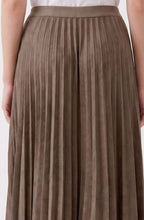 Dark Brown Moleskin Pleated Skirt