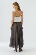 Off White Brown Mesh Layered Checked Skirt