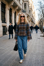 Potting Blue & Brown Check Jacket