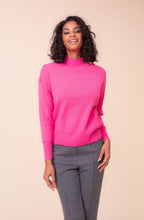 Fuchsia High Neck Button Detail Jumper