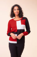 Red Combo Block Design Jumper