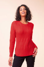 Red Cable Knit Jumper with Matching Scarf