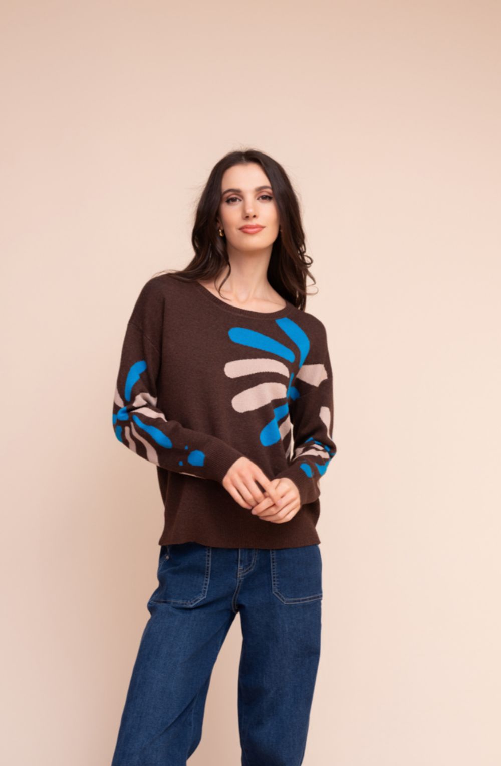 Chocolate Flower Design Jumper