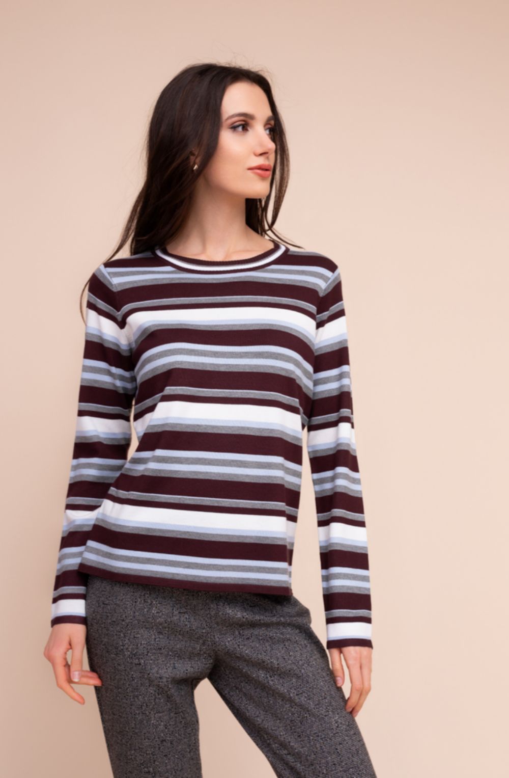 Ice Blue Mixed striped Jumper