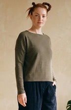 Notte and Alpaca Stripe Staggered Hem Alison Jumper