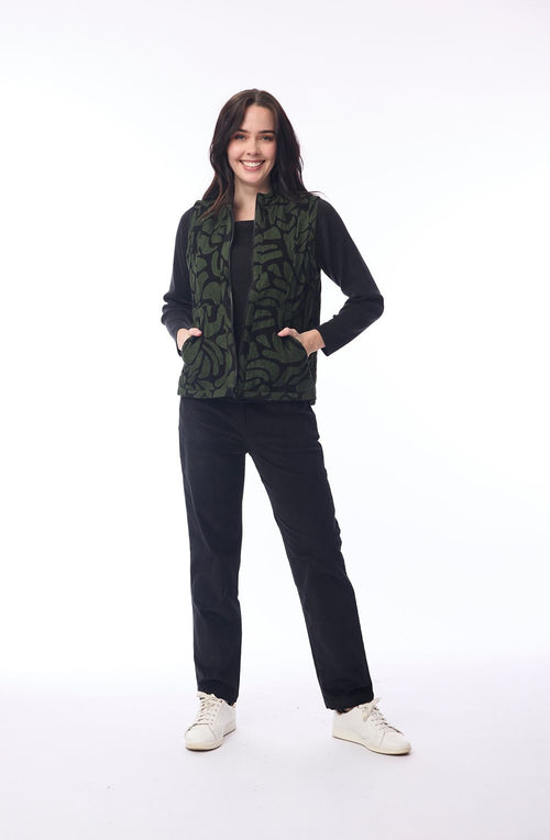 Military Green Patterned Reversible Gilet