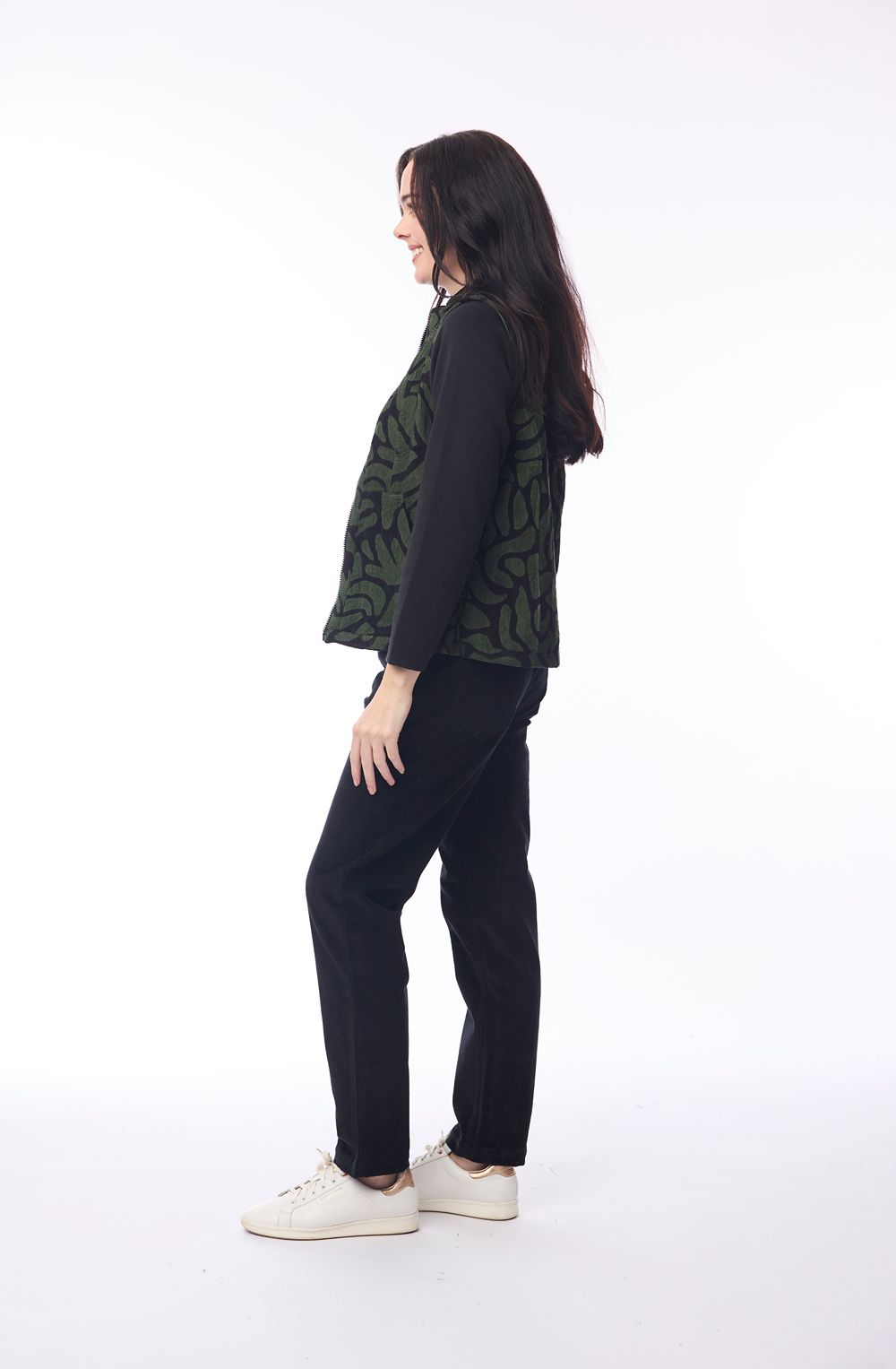 Military Green Patterned Reversible Gilet