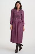 Rose Gingham Diana Shirred Midi Dress