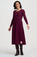 Wine Flower Abella Jersey Midi Dress