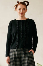 Isobel Black Nero Ruffle Design Jumper.