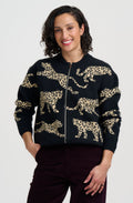 Monochrome Leopards Solana Knitted Bomber Jacket