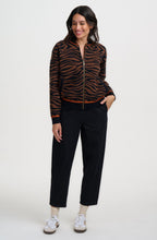 Brown Black Tiger Solana Knitted Bomber Jacket
