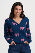 Teal and Pink Tiger Jennifer Cardigan