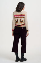 Cream Larisa Chicken Design Cardigan