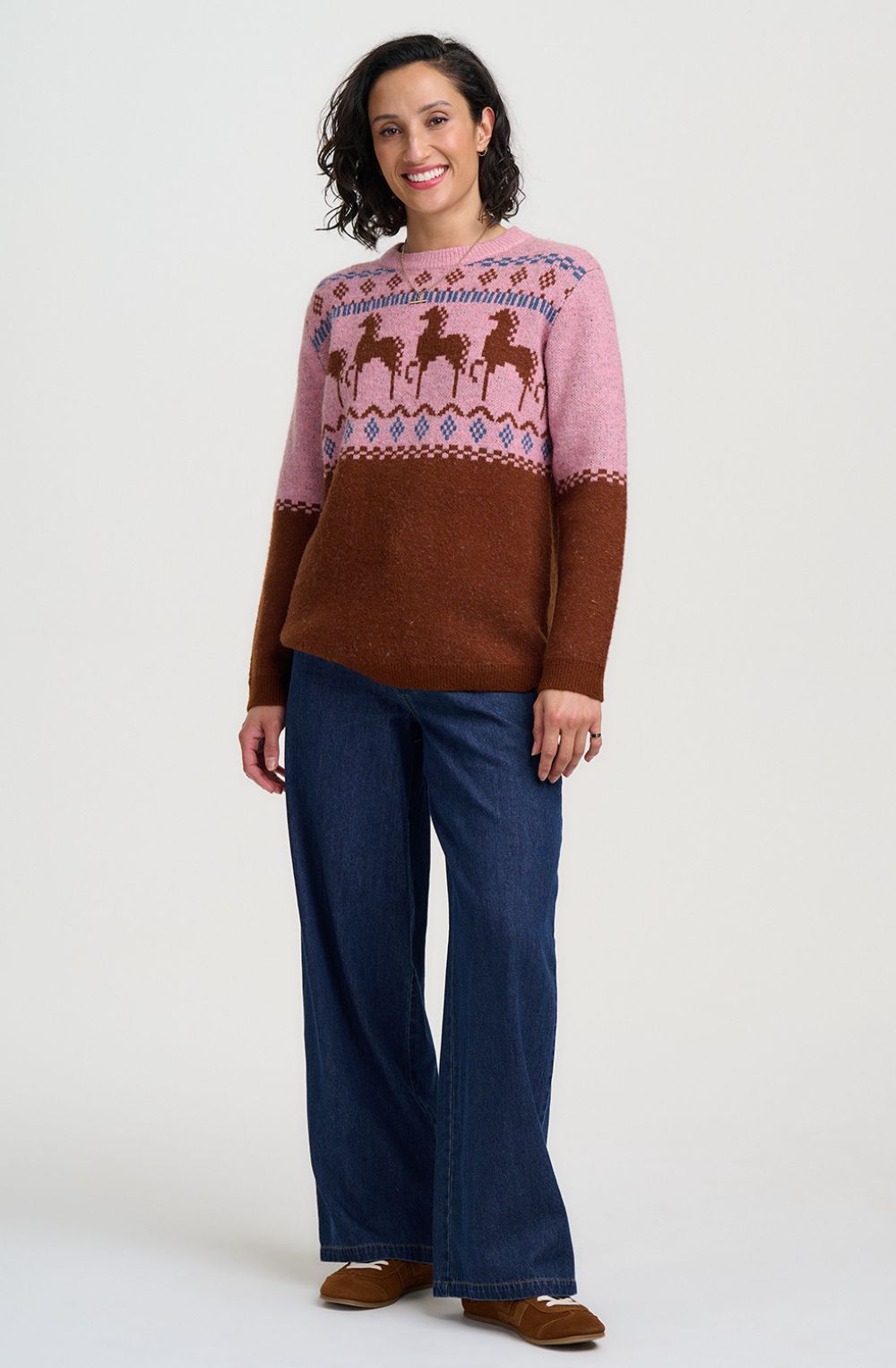 Pink and Brown Horses Devin Jumper