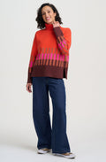 Orange Stripe Serita Roll neck Jumper