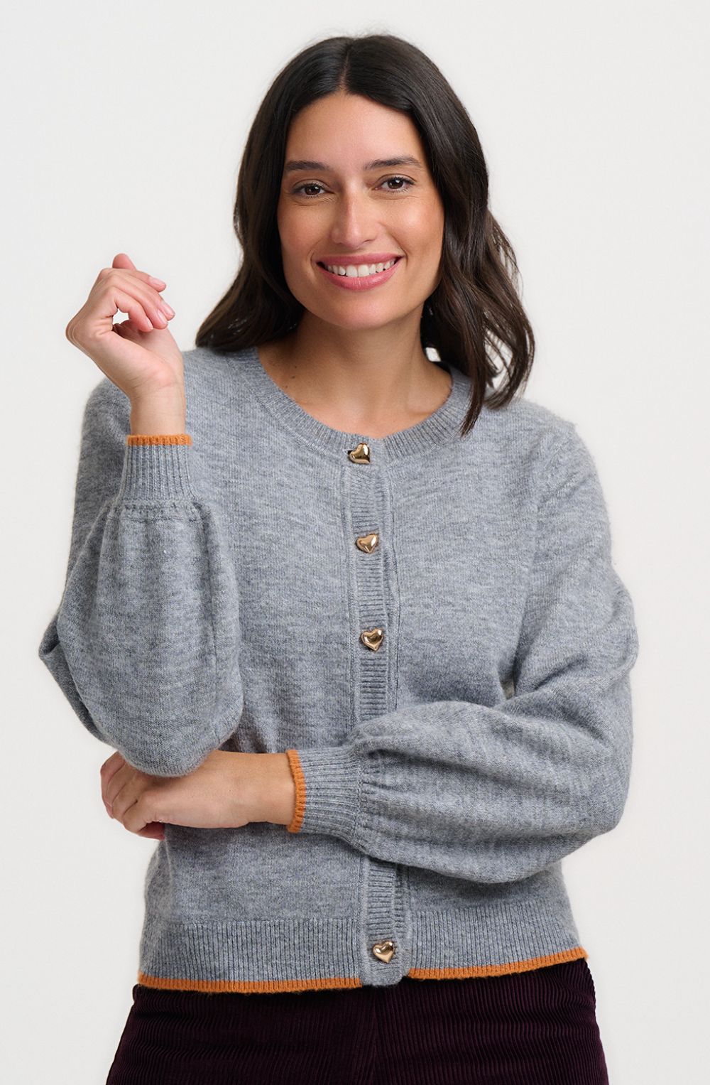 Grey Glinda Gold Heart Cardigan