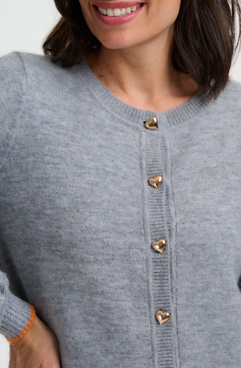 Grey Glinda Gold Heart Cardigan