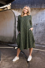 Green Keqioa Animal Print Bubble Dress