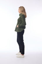 Green Keqioa Animal Print Cowl Neck Top