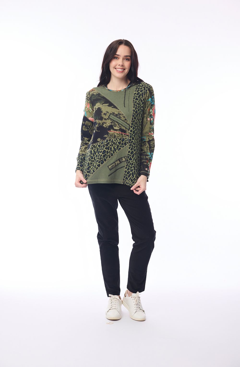 Green Keqioa Patchwork Top