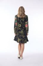 Green Keqioa Print Cowl Neck Dress