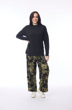 Green Keqioa Floral Wide Leg Cotton Mix Trousers