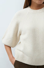 Off White Melange Oversized Short Sleeve Jumper