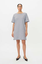 Zen Blue Striped Nurolliea Sweatshirt Jersey Dress