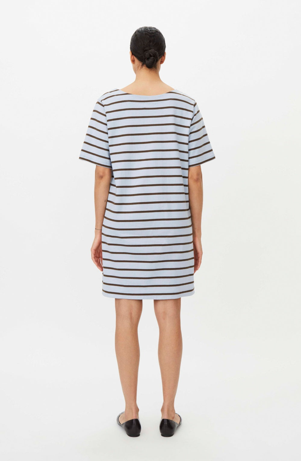 Zen Blue Striped Nurolliea Sweatshirt Jersey Dress
