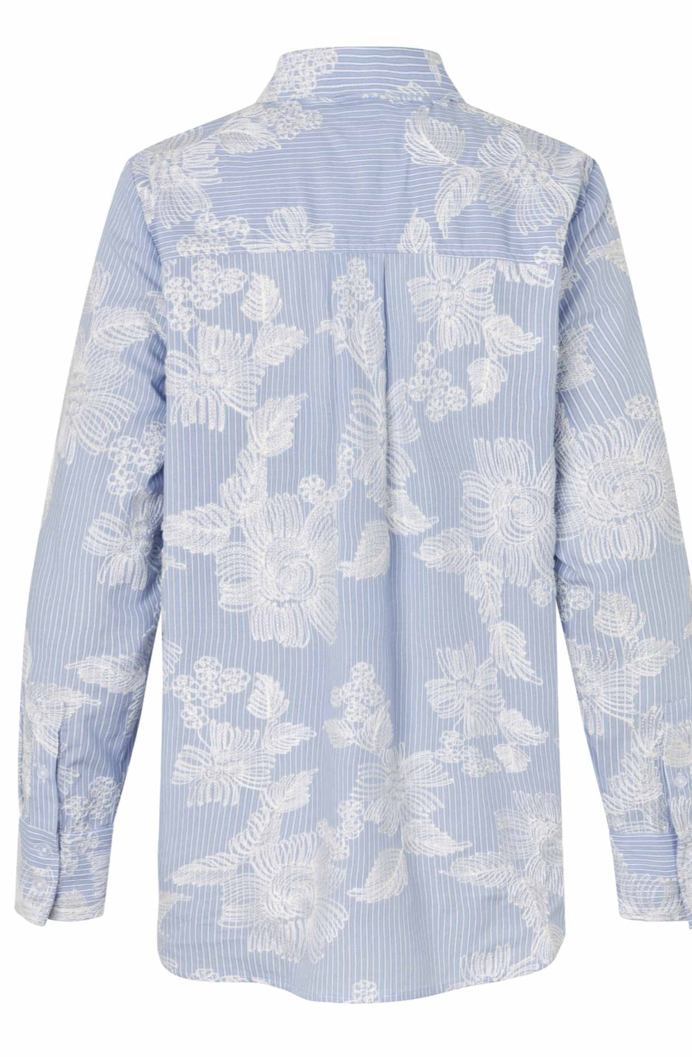 Zen Blue Embroidered Flowers Ilyra Shirt