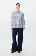Zen Blue Embroidered Flowers Ilyra Shirt
