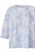 Zen Blue Embroidered Flowers Becca Blouse