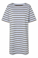 Zen Blue Striped Nurolliea Sweatshirt Jersey Dress