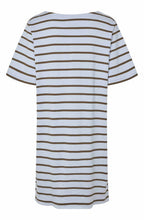 Zen Blue Striped Nurolliea Sweatshirt Jersey Dress