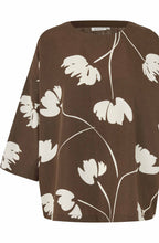 Slate Black Brown Floral Print Becca Blouse
