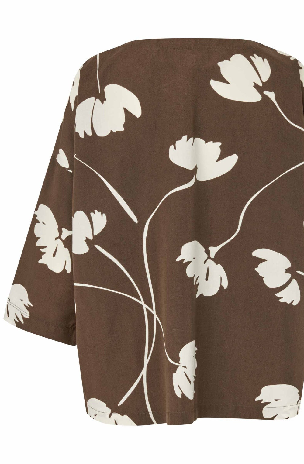 Slate Black Brown Floral Print Becca Blouse