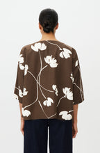 Slate Black Brown Floral Print Becca Blouse