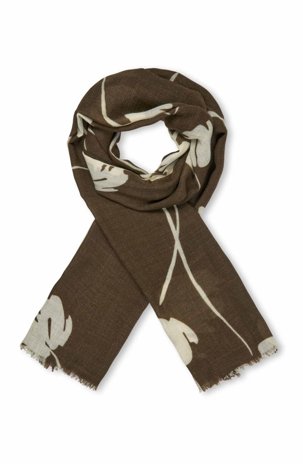 Slate Black Brown Floral Anea Scarf