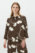 Slate Black Brown Floral Print Ilonka Shirt