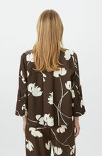 Slate Black Brown Floral Print Ilonka Shirt