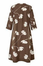 Slate Black Brown Floral Print Nakillas A-Line Dress