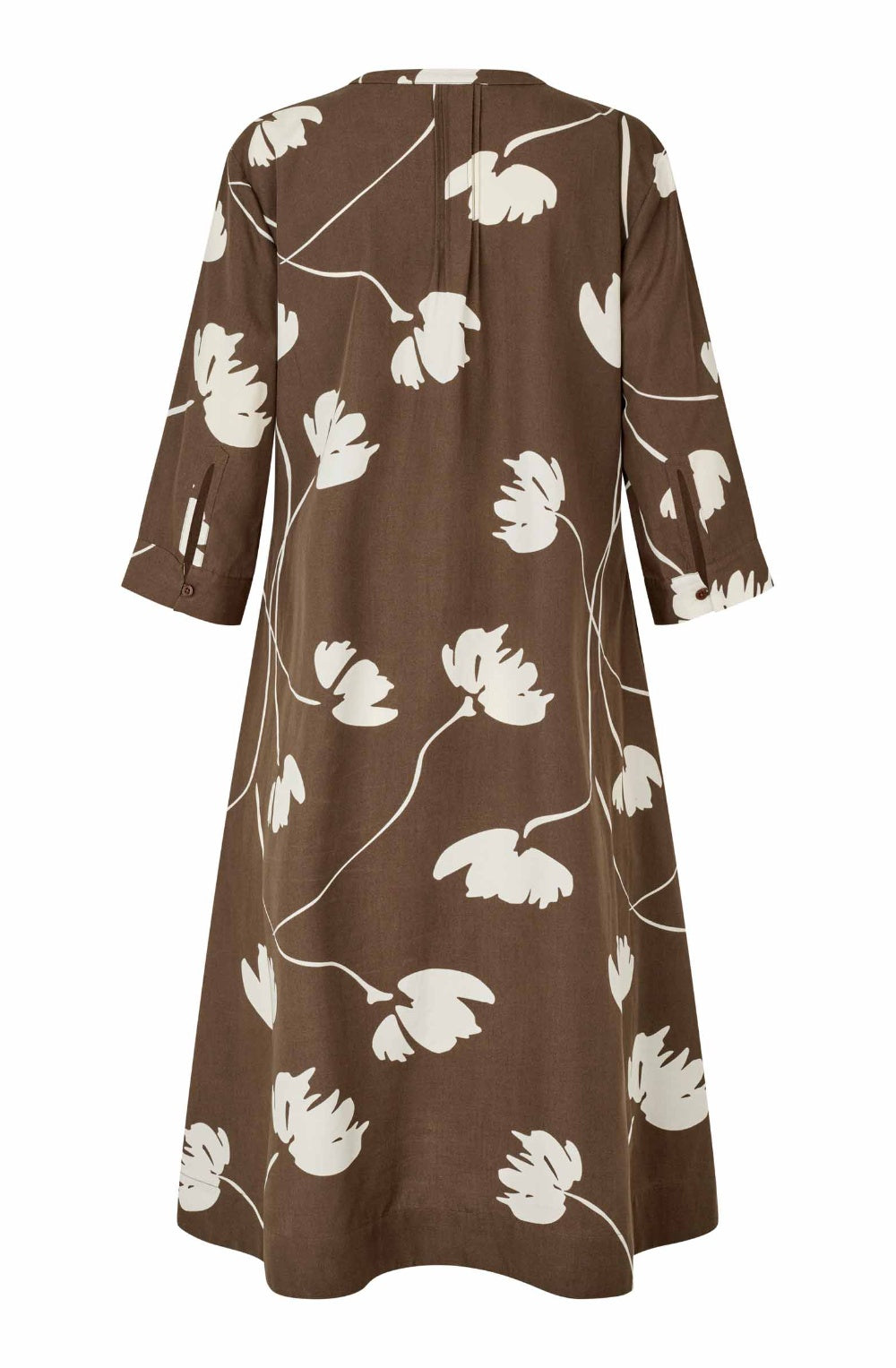 Slate Black Brown Floral Print Nakillas A-Line Dress