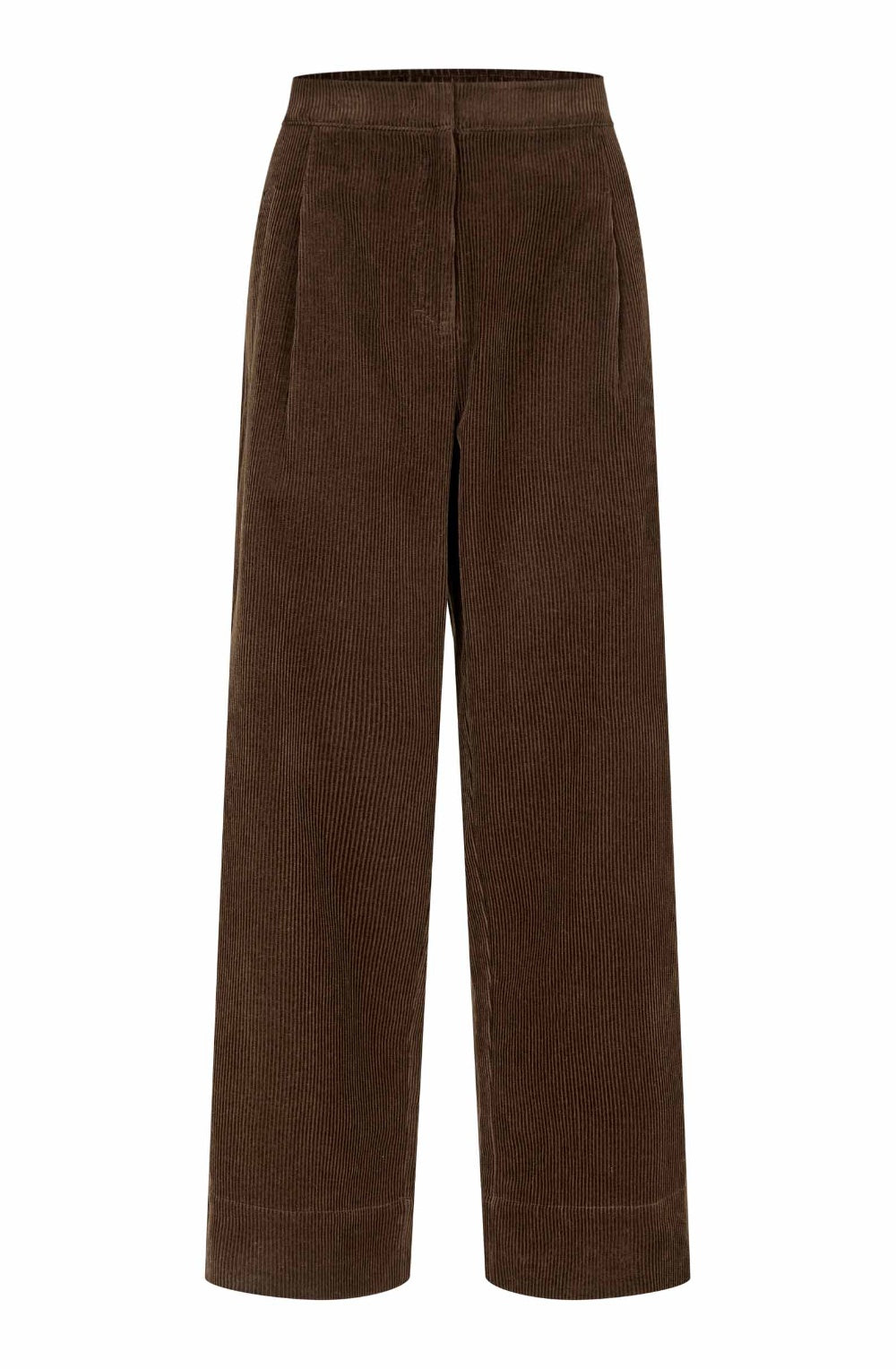 Slate Black Brown Corduroy Phomello Wide Leg Trousers